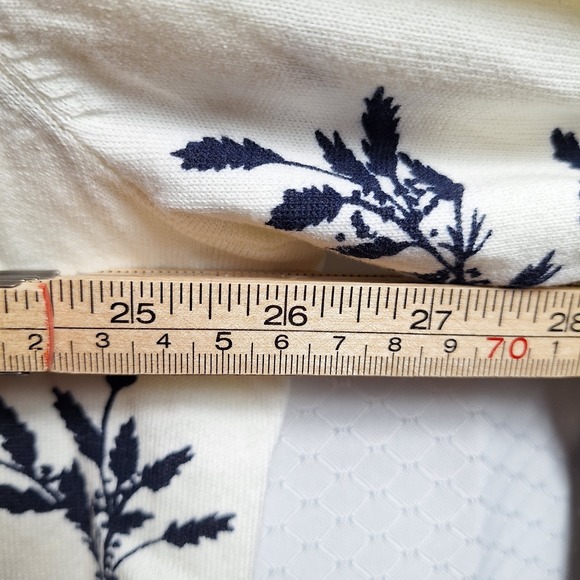 TALBOTS Plus Petite Knit Cardigan Sz 3XP Flower Garden Butterfly Preppy Mature - Picture 5 of 6